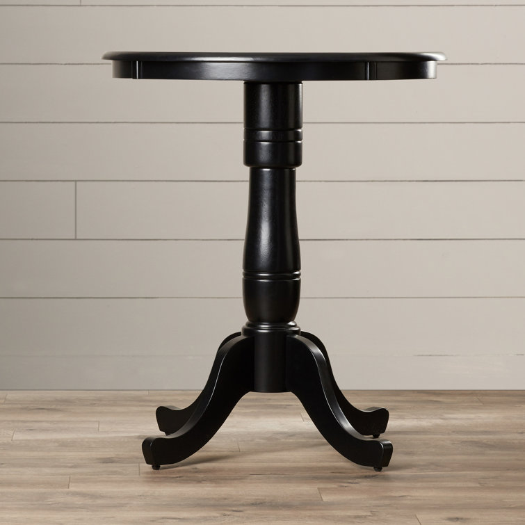 Charlton Home® Counter Height Rubberwood Solid Wood Pedestal Dining